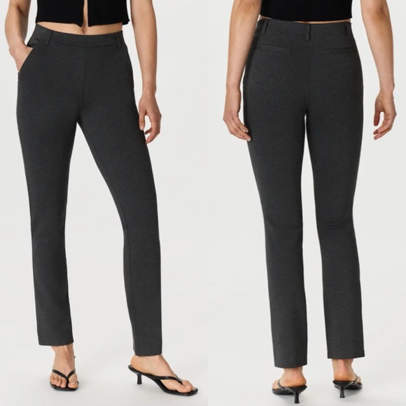 QUINCE Ultra-Stretch Ponte Straight Leg Pants Charcoal size Medium Petite - Picture 1 of 7